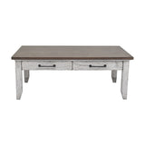 Steve Silver Bear Creek 3-Piece White Table Set with Vintage Distressed Finish & Drawers