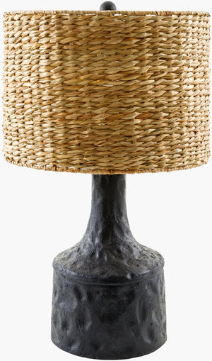 Surya Conway Accent Table Lamp - 28" Farmhouse Charm With Seagrass Shade For Cozy Home Decor Lighting Body, Black,Shade, Tan,Finial, Black,Harp, Metallic ,Gold,Cord, Translucent Resin,Seagrass,Seagrass,Plastic Cnw-003