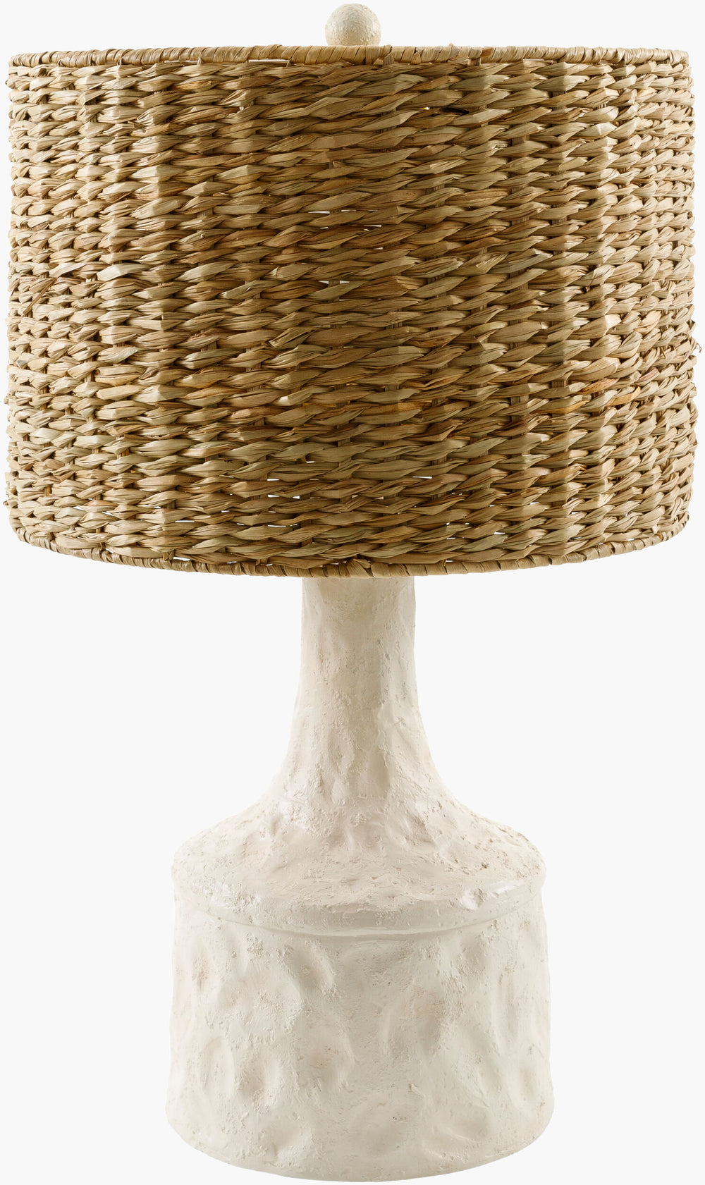 Surya Conway Accent Table Lamp - 28" Farmhouse Charm With Seagrass Shade For Cozy Home Decor Lighting Body, White,Shade, Tan,Finial, White,Harp, Metallic ,Gold,Cord, Translucent Resin,Seagrass,Seagrass,Plastic Cnw-002