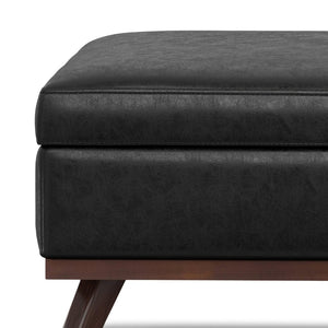 English Elm Owen Xl Square Coffee Table Ottoman - Stylish Distressed Black Storage & Seating Solution B136P159201-GIGA