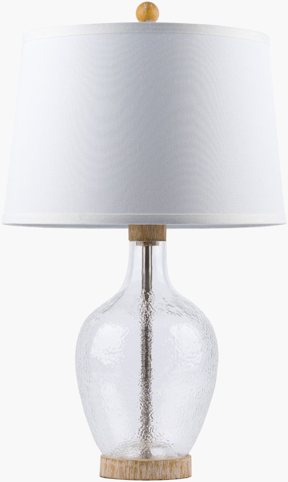 Surya Canonbury Glass Body Accent Lamp with Linen Shade Warm Diffused Light for Any Room CNY-001