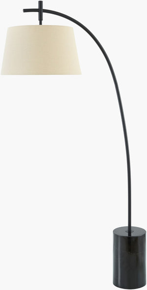 Livabliss Cadenza Arts and Crafts Floor Lamp with Marble Base Wrought Iron Body Linen Shade CNZ-003