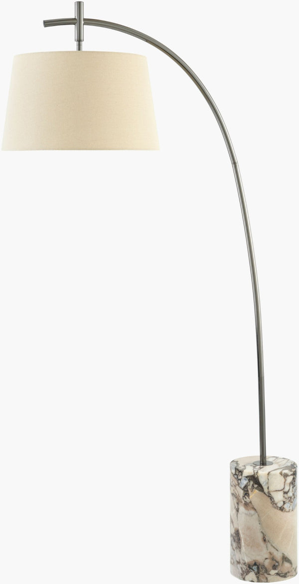 Livabliss Cadenza Arts and Crafts Floor Lamp with Iron Body Marble Base and Warm Linen Shade CNZ-004