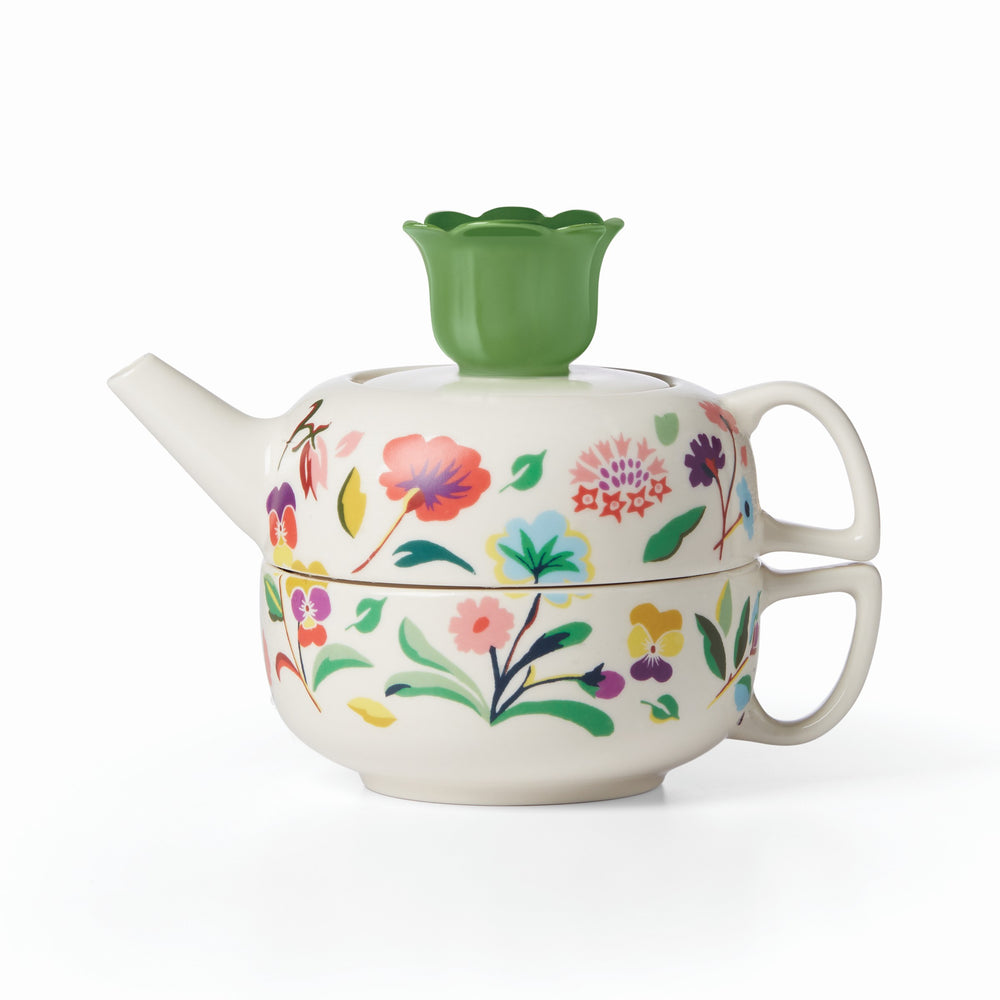 Lenox Kate Spade Garden Floral Tea For One White, WHITE STONEWARE 894637