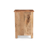 Christopher Knight Home® - Noble House - Laveer Boho Handcrafted Wooden Side Table with Drawer, Distressed Paint