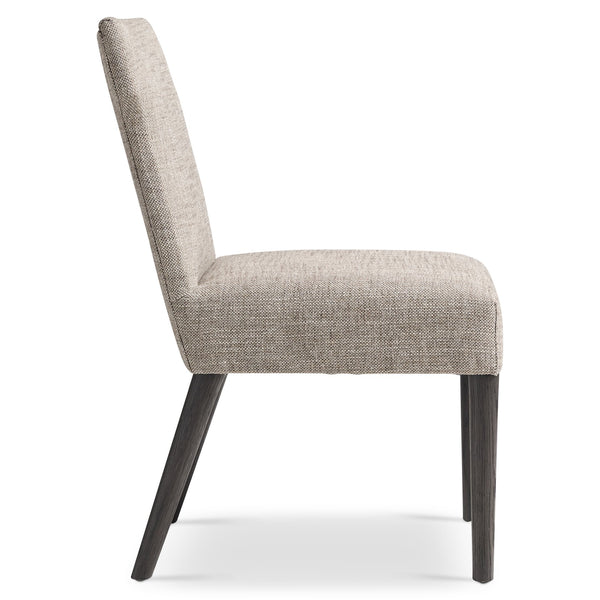 Bernhardt Bernhardt Geneve Sculptural Upholstered Side Chair with Wire-brushed Oak Legs 392541