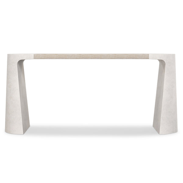 Bernhardt Bernhardt Prado Console Table With Tawny Wood Veneer & Buff Concrete Sculptural Supports, 72" 324912A