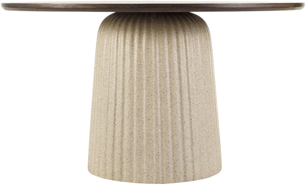 Cornelia COA-002 18"H x 32"W x 32"D Coffee Table COA002-183232  Top: Dark Brown; Base: Beige, Black Surya