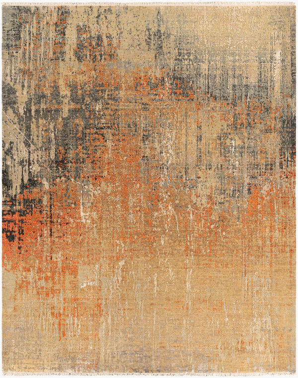 Surya Colaba Handcrafted 2' X 3' Luxurious Wool & Silk Rug – Unique Design, Textured Comfort & Style Burnt Orange Wool,Silk Coa2005-23