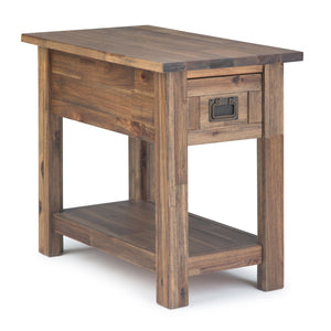 English Elm Monroe Narrow Side Table - Rustic Acacia Wood With Vintage Charm & Practical Storage Solutions B136P158958