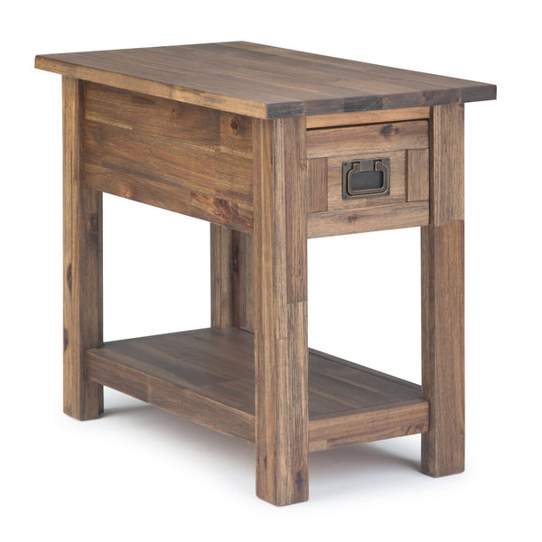 English Elm Monroe Narrow Side Table - Rustic Acacia Wood With Vintage Charm & Practical Storage Solutions B136P158958