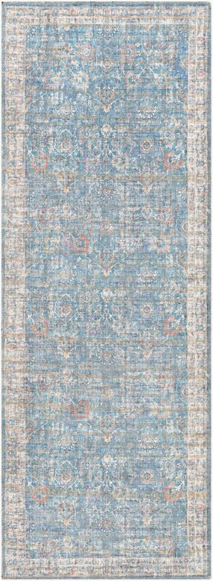 Livabliss Cobb Traditional Runner Rug Chenille Polyester Blend for Hallways and Entryways Light Blue, Blu 2'7" x 12' COB2300-2712