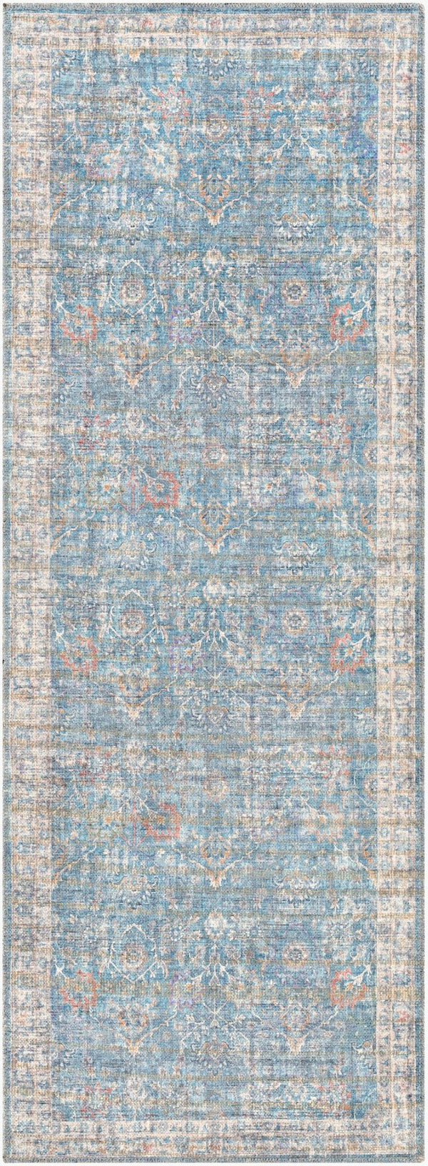 Livabliss Cobb Traditional Runner Rug Chenille Polyester Blend for Hallways and Entryways Light Blue, Blu 2'7" x 12' COB2300-2712