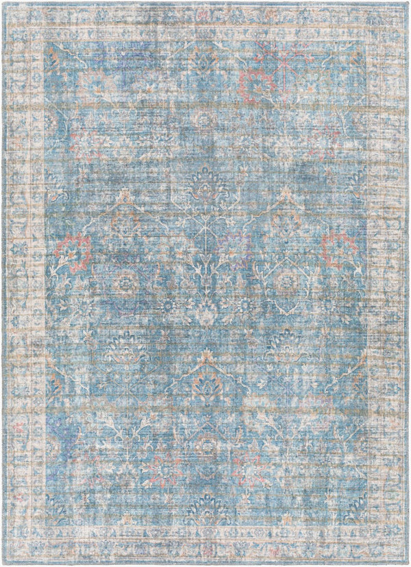 Livabliss Cobb Traditional Runner Rug Chenille Polyester Blend for Hallways and Entryways Light Blue, Blu 9'2" x 12' COB2300-9312