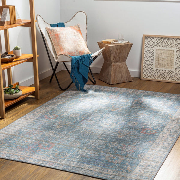 Livabliss Cobb Traditional Runner Rug Chenille Polyester Blend for Hallways and Entryways Light Blue, Blu 9'2" x 12' COB2300-9312