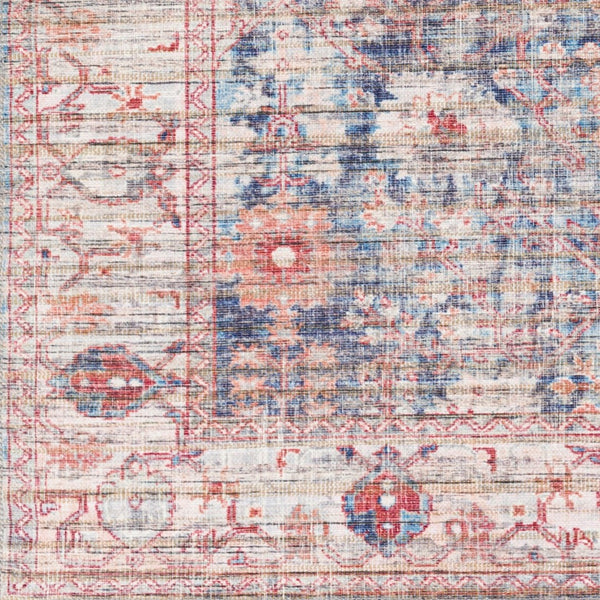 Livabliss Cobb Machine Woven Hallway Runner Chenille Jute Cotton Low Pile Traditional Rug Red, Denim 2'7" x 10' COB2305-2710