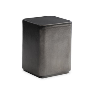 Bernhardt Bernhardt Juri Accent Table — Graphite Cast Aluminum, Sculptural Rounded Profile, Compact Plinth Base (14.75"H) 347427