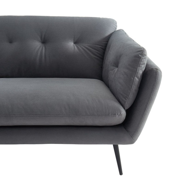 VIG Furniture Cody Modern Grey Fabric Sofa With Tufted Back, Water-Repellent Upholstery & Black Powder-Coated Legs VGHCJYM2013-GREY