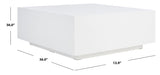 Safavieh Tatum Square Coffee Table XII23 White / Grey Paper Mache / Wood COF3001A