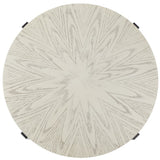 Safavieh Navya Round Coffee Table XII23 White Wash Top / Black Legs Metal COF6207C