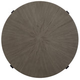 Safavieh Navya Round Coffee Table XII23 Light Grey Top / Black Legs Metal COF6207D