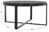 Safavieh Navya Round Coffee Table XII23 Black Metal COF6207E