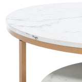 Safavieh Peppino 2 Round Nesting Coffee Table White/Gold COF6208B