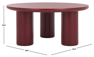 Safavieh Mork 3 Leg Round Coffee Table Bordeaux COF6604E