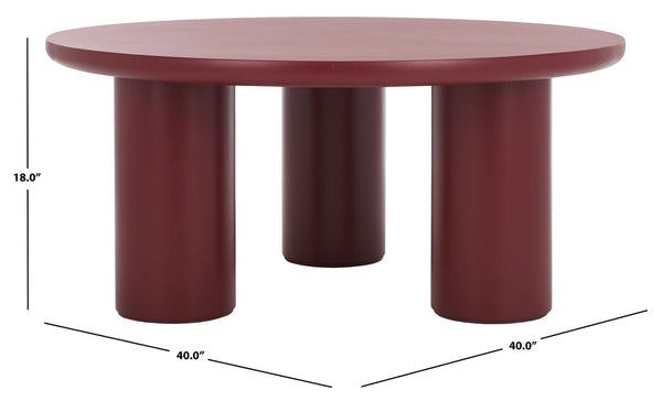 Safavieh Mork 3 Leg Round Coffee Table Bordeaux COF6604E