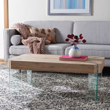 Safavieh Katelyn Rectangular Contemporary Glass Leg Coffee Table COF7002B