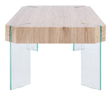 Safavieh Katelyn Rectangular Contemporary Glass Leg Coffee Table COF7002B