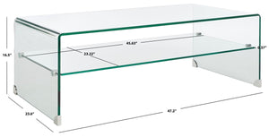 Safavieh Brioni Tempered Glass Coffee Table XII23 Clear Glass Glass COF7303A