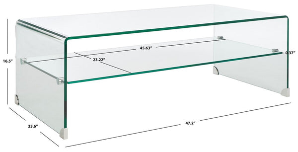 Safavieh Brioni Tempered Glass Coffee Table XII23 Clear Glass Glass COF7303A