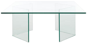 Safavieh Aerith Tempered Glass Coffee Table XII23 Clear Glass COF7304A-2BX