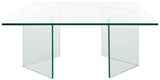 Safavieh Aerith Tempered Glass Coffee Table XII23 Clear Glass COF7304A-2BX