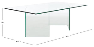 Safavieh Bedwyr Tempered Glass Coffee Table XII23 Clear Glass COF7305A-2BX