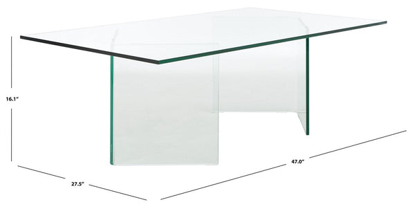 Safavieh Bedwyr Tempered Glass Coffee Table XII23 Clear Glass COF7305A-2BX
