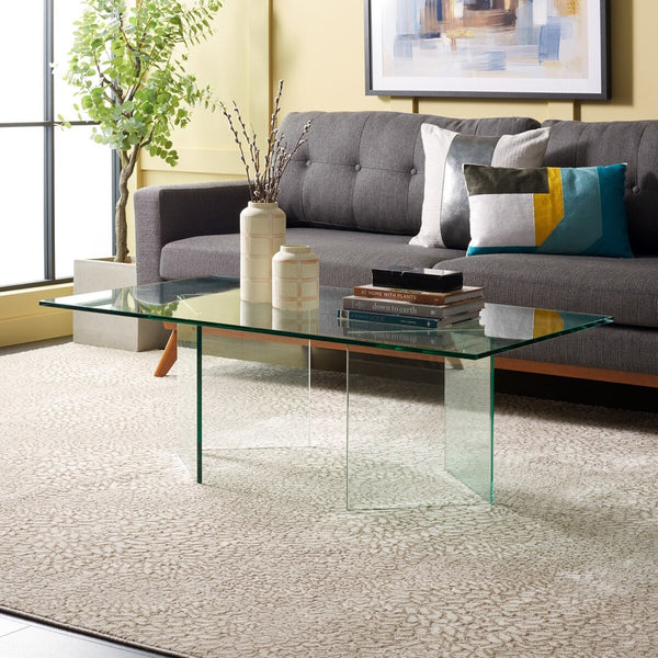 Safavieh Bedwyr Tempered Glass Coffee Table XII23 Clear Glass COF7305A-2BX