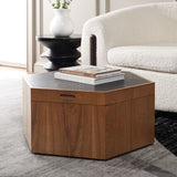 Safavieh Rafaela Hexagon Coffee Table Walnut / Black Wood COF9703A