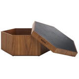 Safavieh Rafaela Hexagon Coffee Table Walnut / Black Wood COF9703A