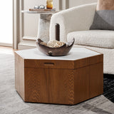 Safavieh Rafaela Hexagon Coffee Table Walnut / White Wood COF9703B