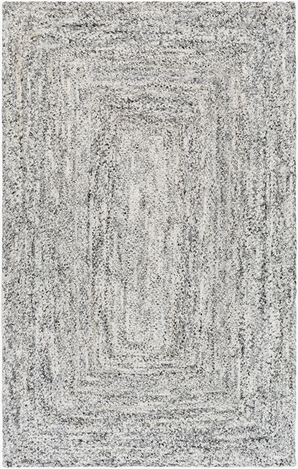 Livabliss Cologne Flatweave Area Rug Handwoven Recycled Pet Yarn Eco Friendly Cottage Style Charcoal, White 5' x 7'6" COG2300-576