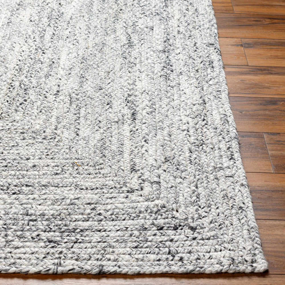 Livabliss Cologne Flatweave Area Rug Handwoven Recycled Pet Yarn Eco Friendly Cottage Style Charcoal, White 5' x 7'6" COG2300-576