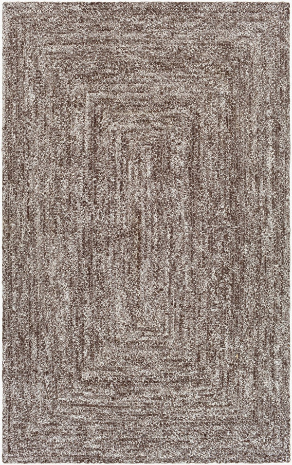 Livabliss Cologne Handmade Flatweave Rug Recycled Pet Yarn Cottage Accent for Entryways Dark Brown, Whi 2' x 3' COG2301-23