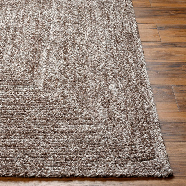 Livabliss Cologne Handmade Flatweave Rug Recycled Pet Yarn Cottage Accent for Entryways Dark Brown, Whi 2' x 3' COG2301-23