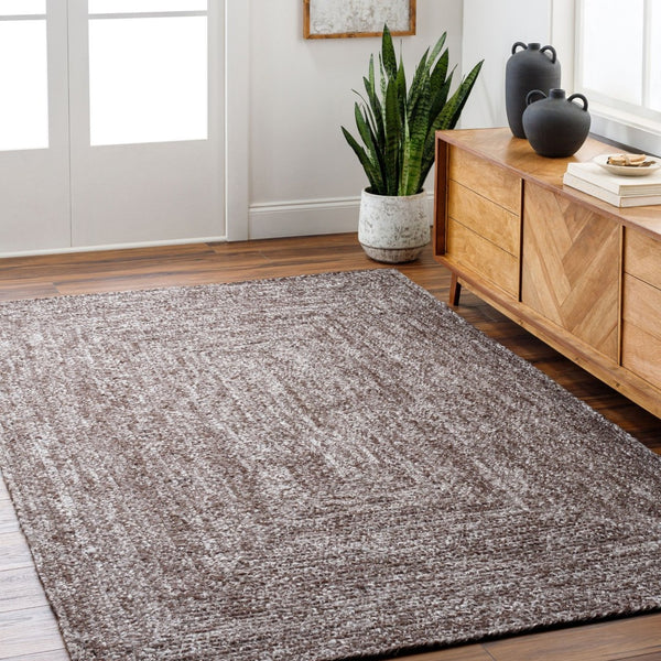 Livabliss Cologne Handmade Flatweave Rug Recycled Pet Yarn Cottage Accent for Entryways Dark Brown, Whi 2' x 3' COG2301-23