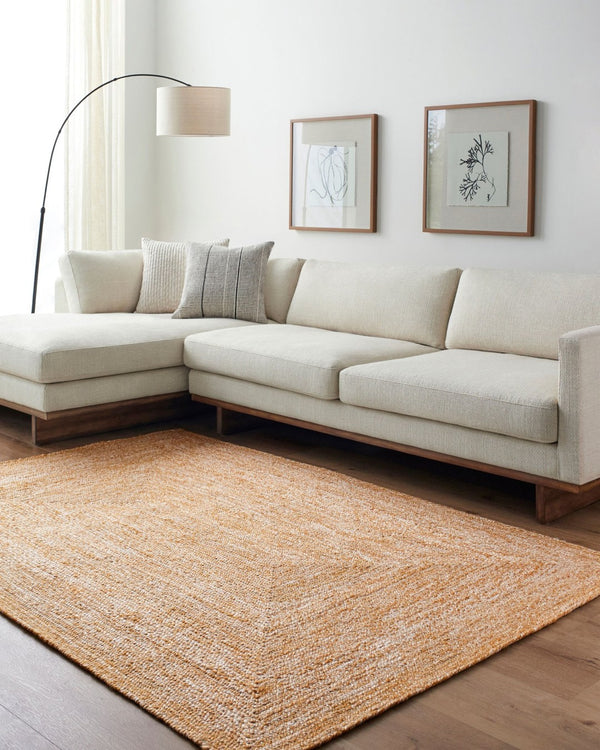 Livabliss Cologne Flatweave Accent Rug Handwoven Recycled Pet Yarn Cottage Style Entryway Floor Camel, White 9' x 12' COG2303-912