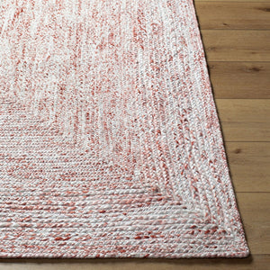 Livabliss Cologne Flatweave Accent Rug Handwoven Recycled Pet Yarn Cottage Style Entryway Mat Rust, White 2' x 3' COG2304-23