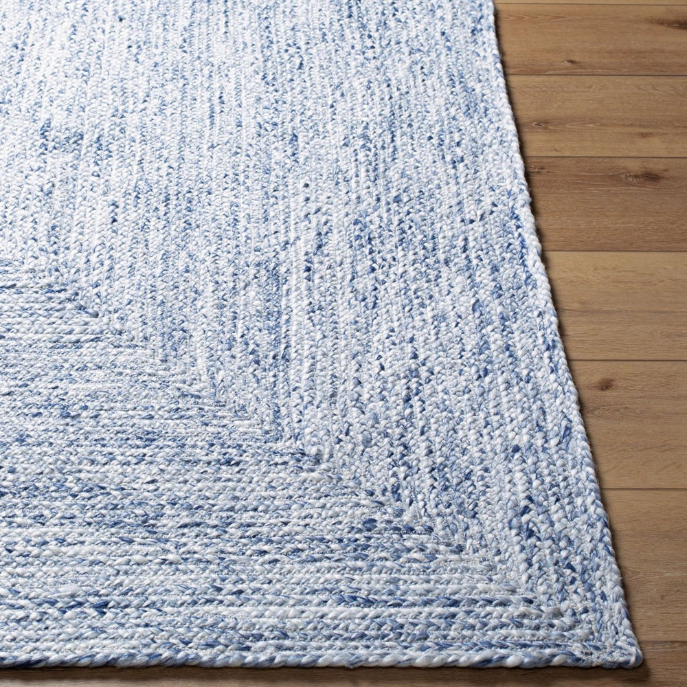 Livabliss Cologne Flatweave Accent Rug Handwoven From Recycled Pet Yarn Cottage Artisan Style Dark Blue, Whit 9' x 12' COG2305-912