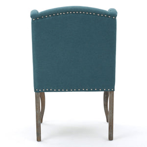 English Elm Kd Wingback Accent Chair Tufted Back Nailhead Trim Cabriole Legs Traditional Style 60001.00DTE